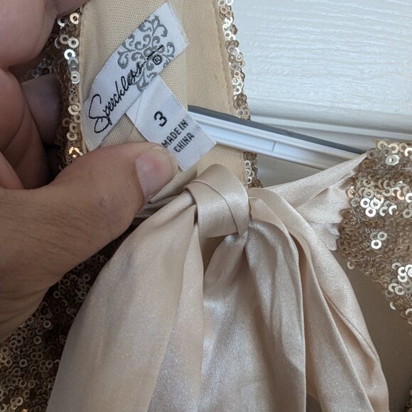 Gold Sequin Prom / Quinceanera / Party Dress! | Juniors 3 |  Fit & Flare | EUC - Picture 8 of 8